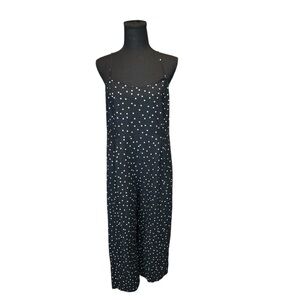 Roxy Black Polka Dot Wide Leg Jumpsuit - Size Small Spring Coastal Vacation C452